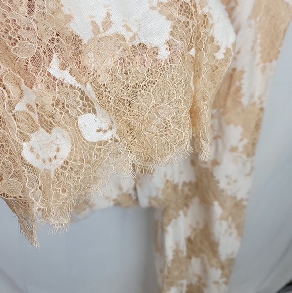 Entro linen and floral lace halter jumpsuit medium - Picture 4 of 11